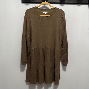 Women’s oversized medium cotton bleu flowy dress